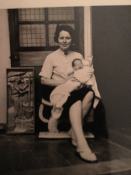 Ellen Wright and baby Ellen Wright-Hervé in Ghana